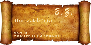 Blun Zakária névjegykártya